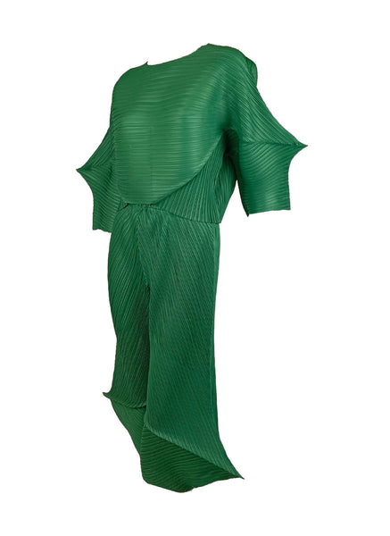 D240028 Special-Shaped Pleats Top & Pants Set *Green