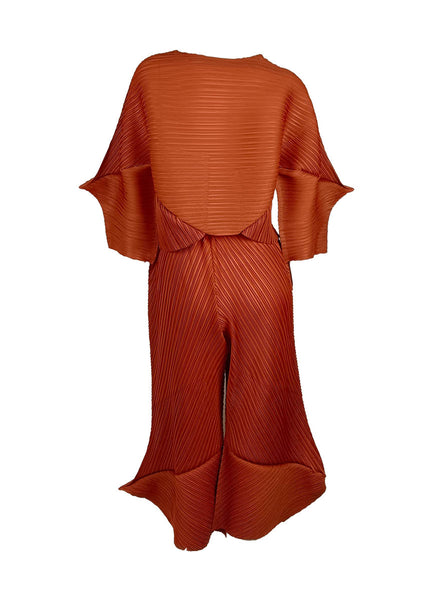 D240028 Special-Shaped Pleats Top & Pants Set *Orange