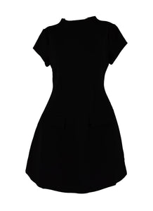 D240031 Elegant Short-Sleeved Dress *Black