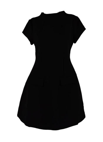 D240031 Elegant Short-Sleeved Dress *Black