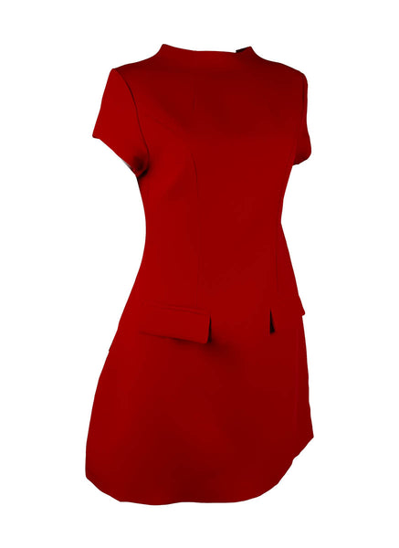 D240031 Elegant Short-Sleeved Dress *Red