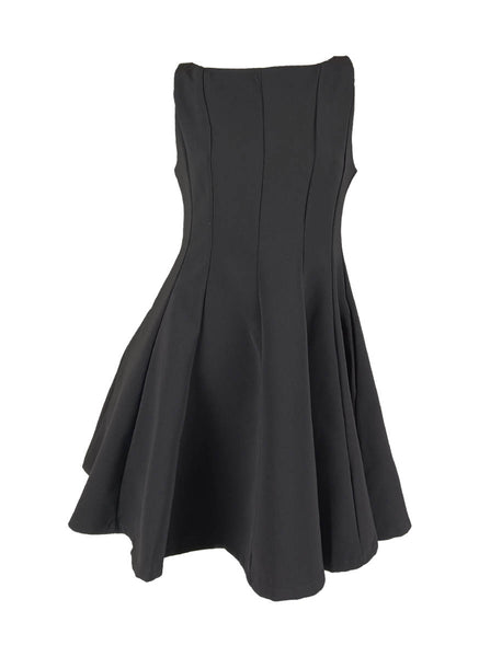 D240037 Crepe Sleeveless Fit & Flare Dress *Black