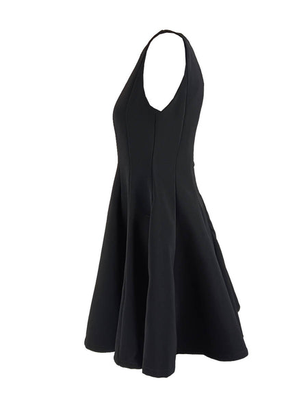 D240037 Crepe Sleeveless Fit & Flare Dress *Black