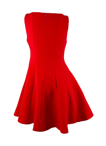 D240037 Crepe Sleeveless Fit & Flare Dress *Red