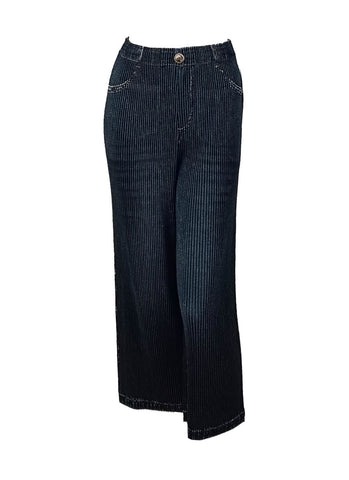 D240049 Pleated Straight Pants *Black