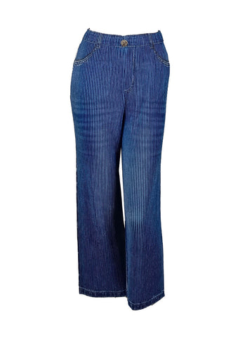 D240049 Pleated Straight Pants *Blue