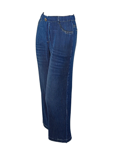 D240049 Pleated Straight Pants *Blue