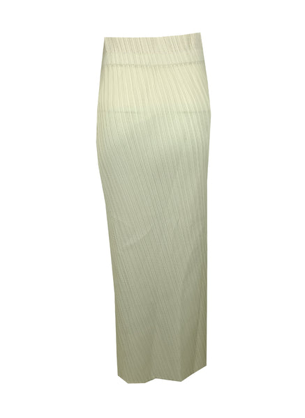 8230023 Pleated Side Slit Long Skirt *Cream