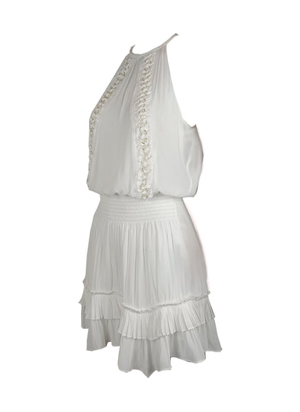 7230011 Frilly Mini Dress * White