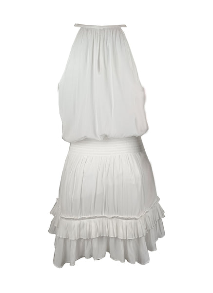 7230011 Frilly Mini Dress * White