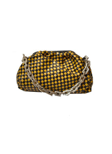 O230041 Quilted Hobo Bag *Black & Yellow