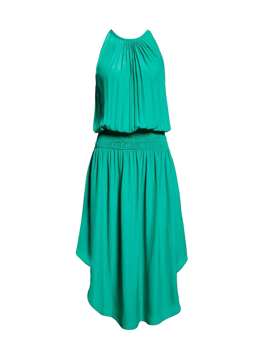 N180079 Front & Back Midi Dress *Green