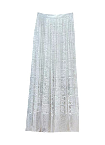 N230006 Hollowed Out Midi Lace Skirt
