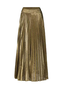 N230007 Long Pleated Skirt *Gold