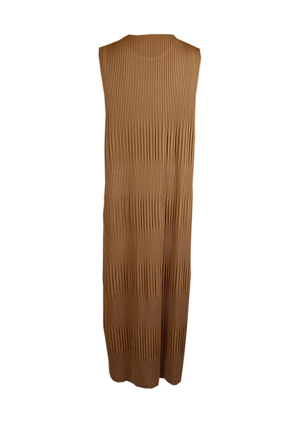 N230011 Pleated Sleeveless Dress *Brown *Last Piece