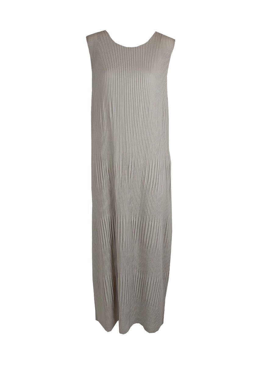 N230011 Pleated Sleeveless Dress *Grey