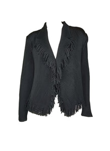 N240004 Long-Sleeve Pleated Tassel Jacket *Black