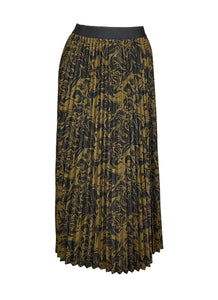 N240015 Printed Pleated Long Skirt *Last Piece