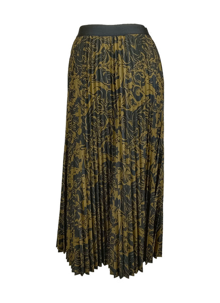 N240015 Printed Pleated Long Skirt *Last Piece