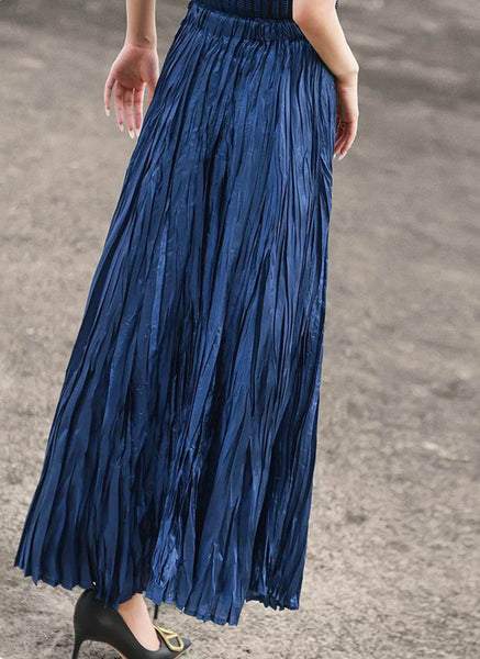 N240017 Irregular Pleated Printed Long Skirt *Last Piece