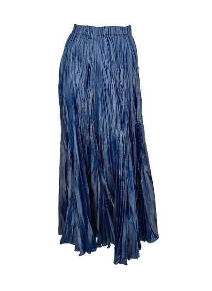 N240017 Irregular Pleated Printed Long Skirt *Last Piece