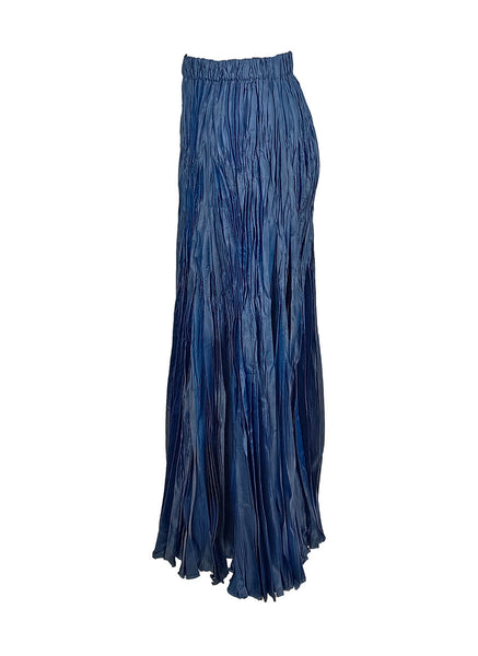 N240017 Irregular Pleated Printed Long Skirt *Last Piece