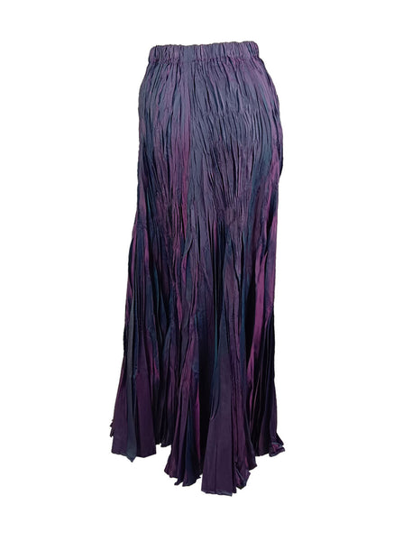 N240017 Irregular Pleated Printed Long Skirt *Last Piece