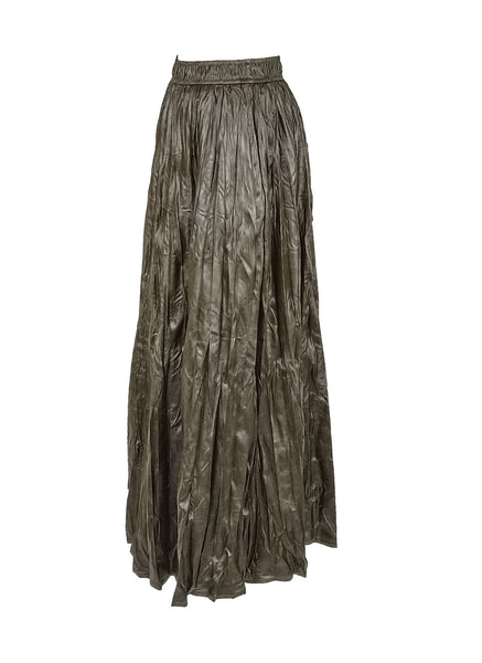 N240019 Irregular Pleated Printed Long Skirt *Last Piece