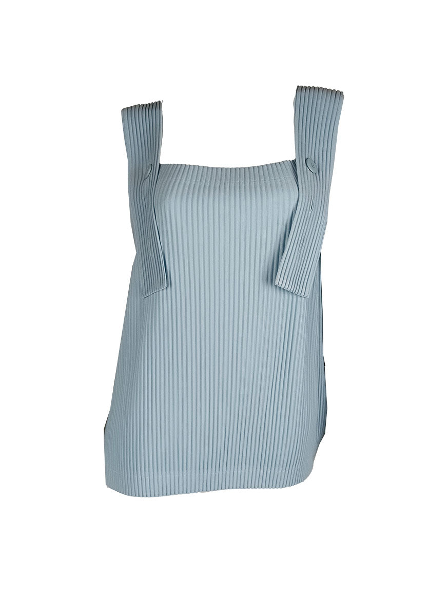 N240023 Square Neck Adjustable Straps Top *Blue