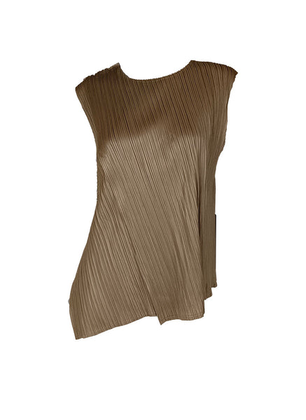 N240025 Sleeveless Pleated Vest Top *Beige