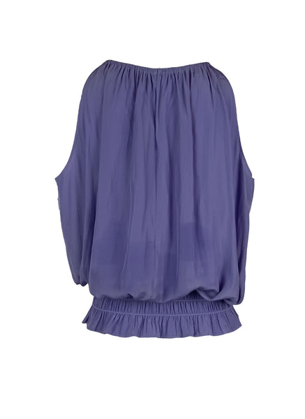 O180027 Gathered Waist Front & Back Top *Violet