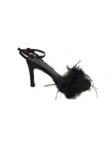 O230066 Satin Fur Heels *Black
