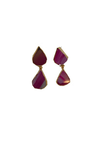 O230079 2 Natural Stone Earrings *Pink
