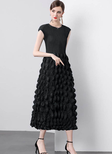 O240002 Bubble Pleated Dress *Last Piece