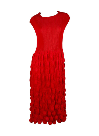 O240002 Bubble Pleated Dress *Red