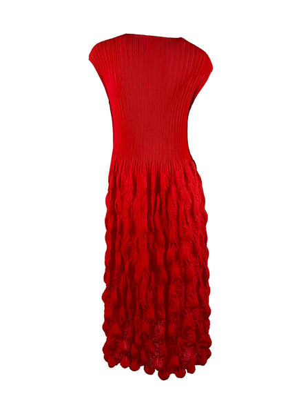 O240002 Bubble Pleated Dress *Red