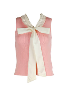 O240008 V-Neck Sleeveless Knitted Top *Pink