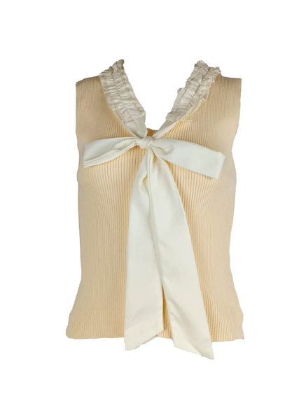 O240008 V-Neck Sleeveless Knitted Top *Yellow