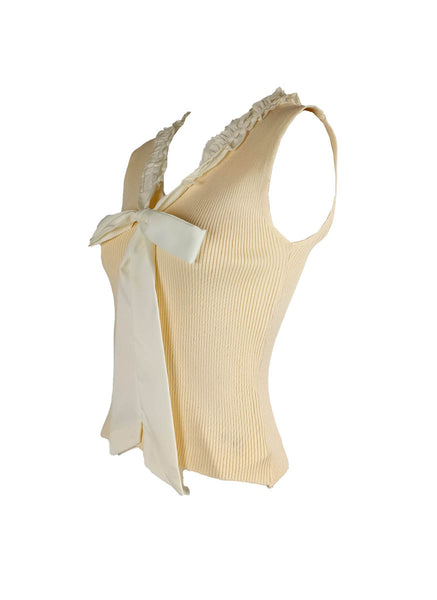 O240008 V-Neck Sleeveless Knitted Top *Yellow