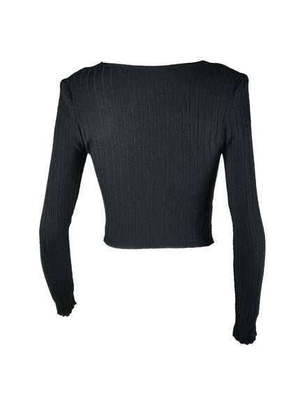 O240011 V-Neck Long Sleeve Knitted Top *Last Piece