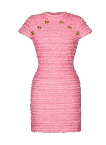 O240013 Round Neck Knitted Woolen Dress