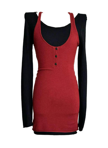 O240020 2-Colors Knitted Slim Fit Dress