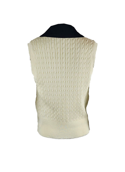 O240023 V-Neck Knitted  Sleeveless Top *Yellow