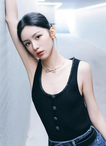 O240027 Knitted Sleeveless Top *Black