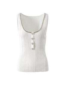 O240027 Knitted Sleeveless Top *White