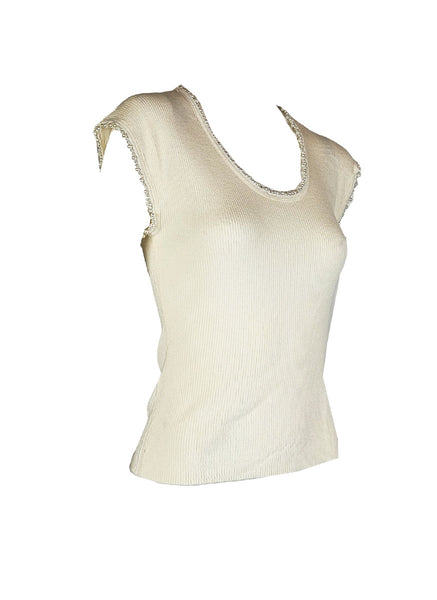 O240033 Round Neck Knitted Sleeveless Top