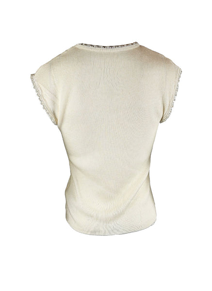 O240033 Round Neck Knitted Sleeveless Top