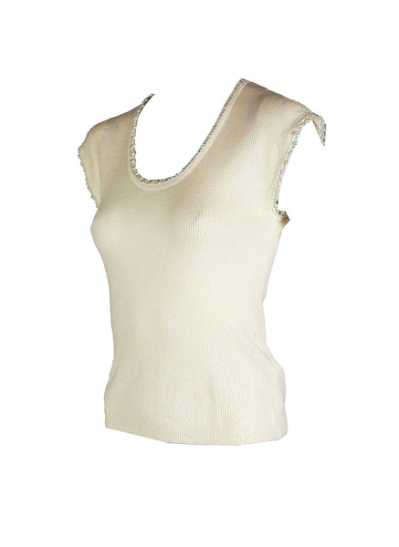 O240033 Round Neck Knitted Sleeveless Top