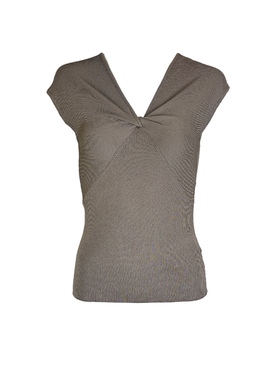 O240036 V-Neck Knitted Sleeveless Top *Last Piece