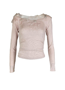 O240038 Floral Knitted Long Sleeve Top *Last Piece